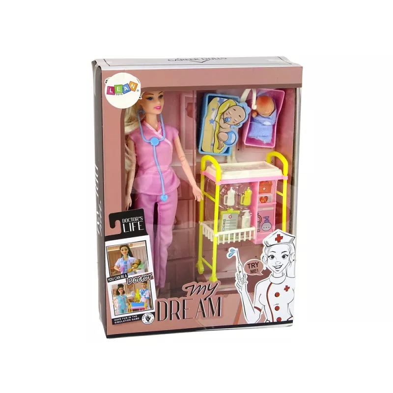 LEAN TOYS lasten nukkelääkäri pitkät hiukset tarvikkeet