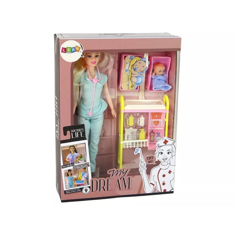 LEAN TOYS lasten nukkelääkäri pitkät hiukset tarvikkeet