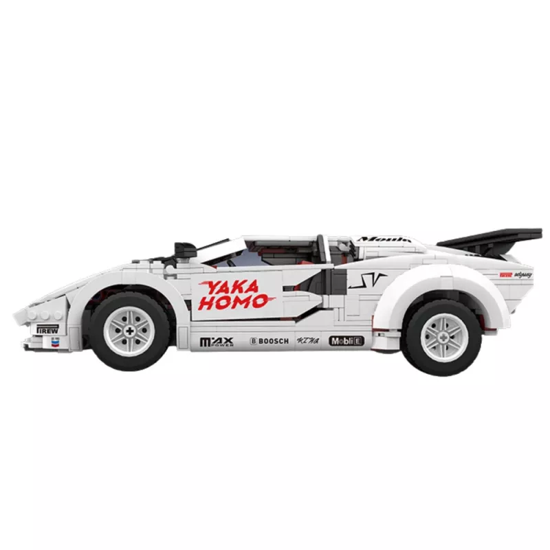 LEAN TOYS rakennuspalikat urheiluauto kauko-ohjaus RC valkoinen 1384 osaa
