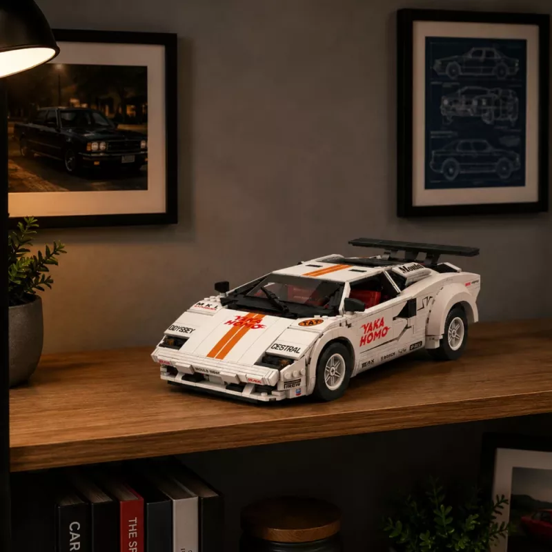 LEAN TOYS rakennuspalikat urheiluauto kauko-ohjaus RC valkoinen 1384 osaa