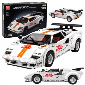 LEAN TOYS rakennuspalikat urheiluauto kauko-ohjaus RC valkoinen 1384 osaa