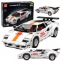 LEAN TOYS rakennuspalikat urheiluauto kauko-ohjaus RC valkoinen 1384 osaa