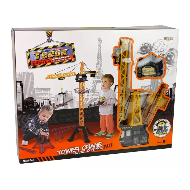 LEAN TOYS rakennusnosturi kaukosäätimellä 90 cm korkea Eiffel-torni rakennussarja