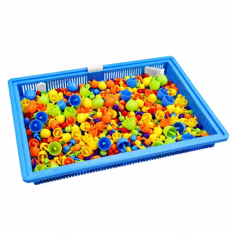 LEAN TOYS Luova setti nappimosaiikkipalapeli sieninastat laukku 300 kpl