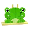 LEAN TOYS Luova tilallinen puiset palikat 3D-sammakko palapeli