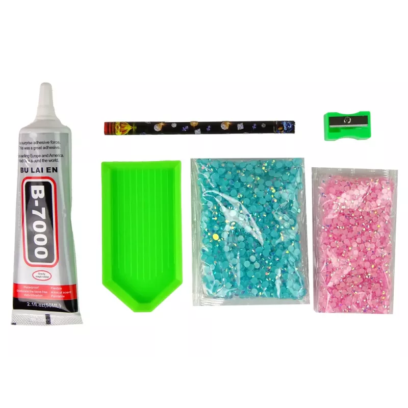 LEAN TOYS Luova yksisarvinen setti DIY timantit kristallit sininen