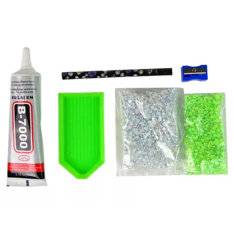 LEAN TOYS Luova yksisarvinen setti DIY timantit kristallit vihreä
