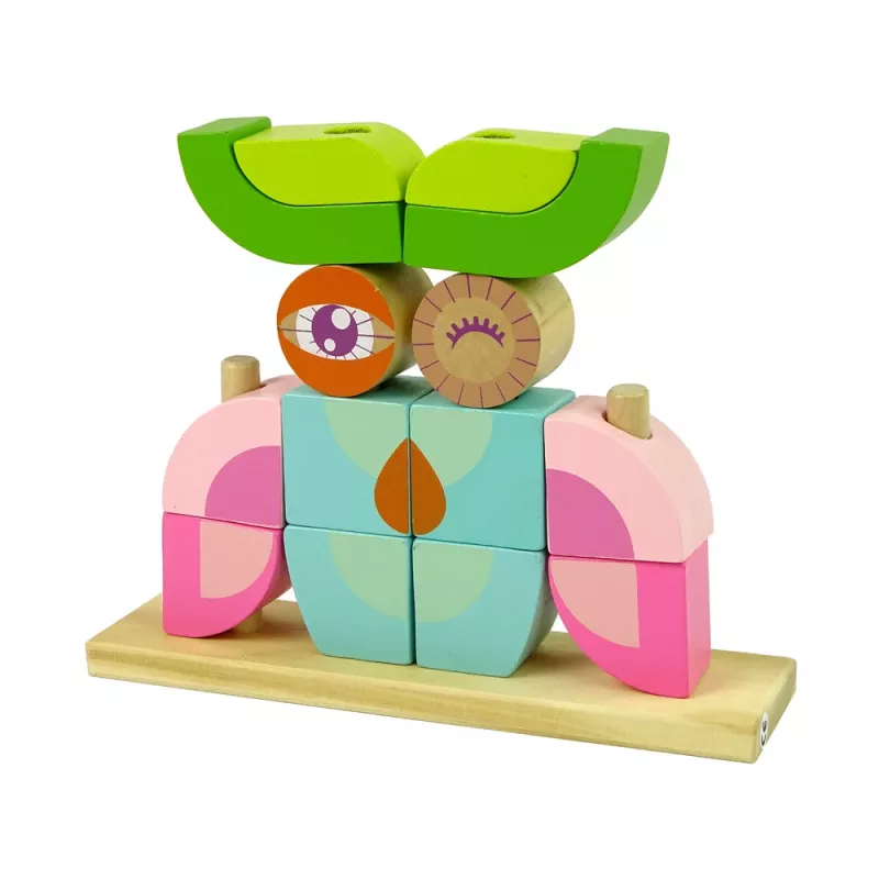 LEAN TOYS Luova puinen tilallinen palapeli pöllö 3D