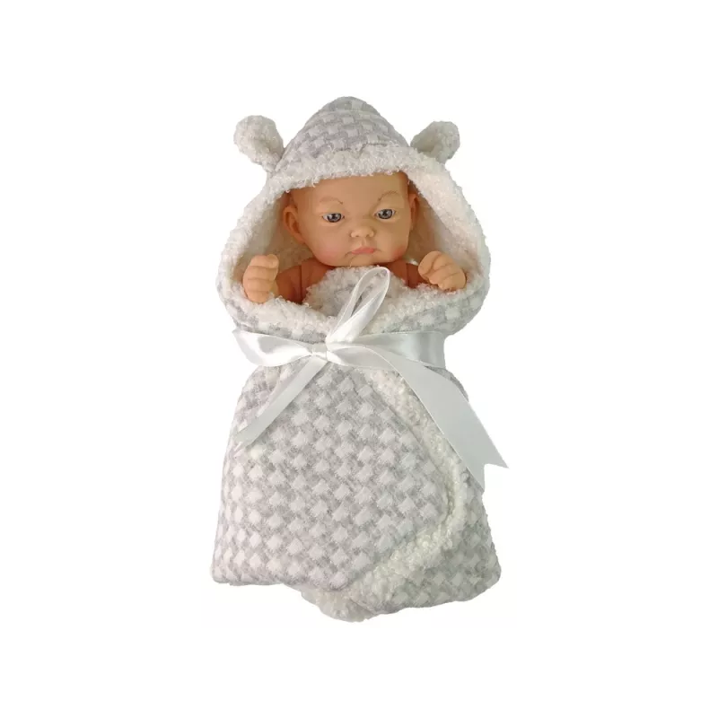 LEAN TOYS söpö vauvanukke harmaa kokardi
