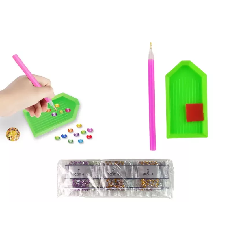 LEAN TOYS timanttikirjontatarra-arkki eläimet puutarha sateenkaari mosaiikki