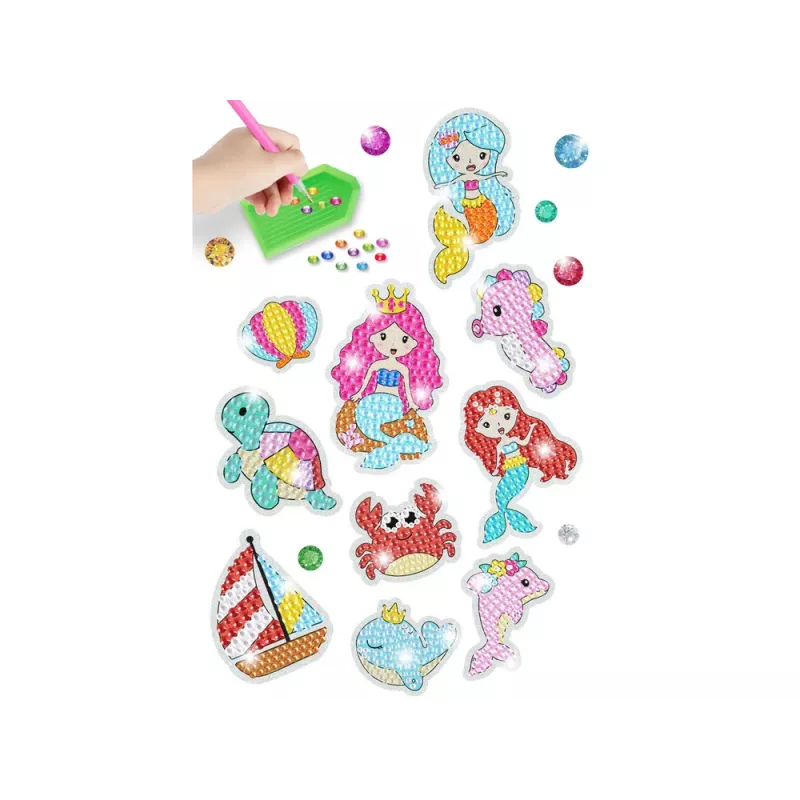 LEAN TOYS timanttikirjontatarra-arkki merimaailma eläimet mosaiikki