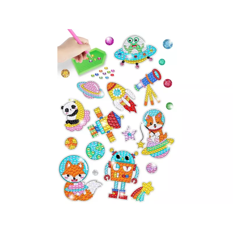 LEAN TOYS timanttikirjontatarra-arkki avaruus astronautti mosaiikki