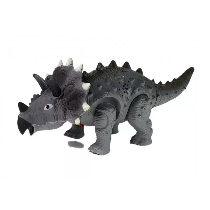 LEAN TOYS paristokäyttöinen dinosaurus Triceratops harmaa