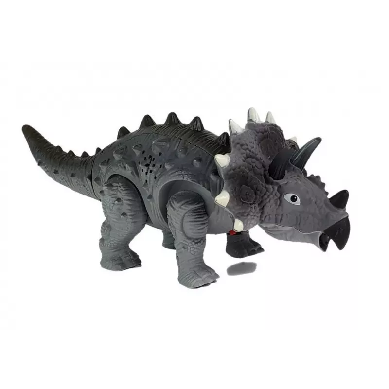 LEAN TOYS paristokäyttöinen dinosaurus Triceratops harmaa