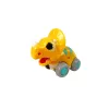 LEAN TOYS dinosaurus pyörillä keltainen Triceratops-figuuri