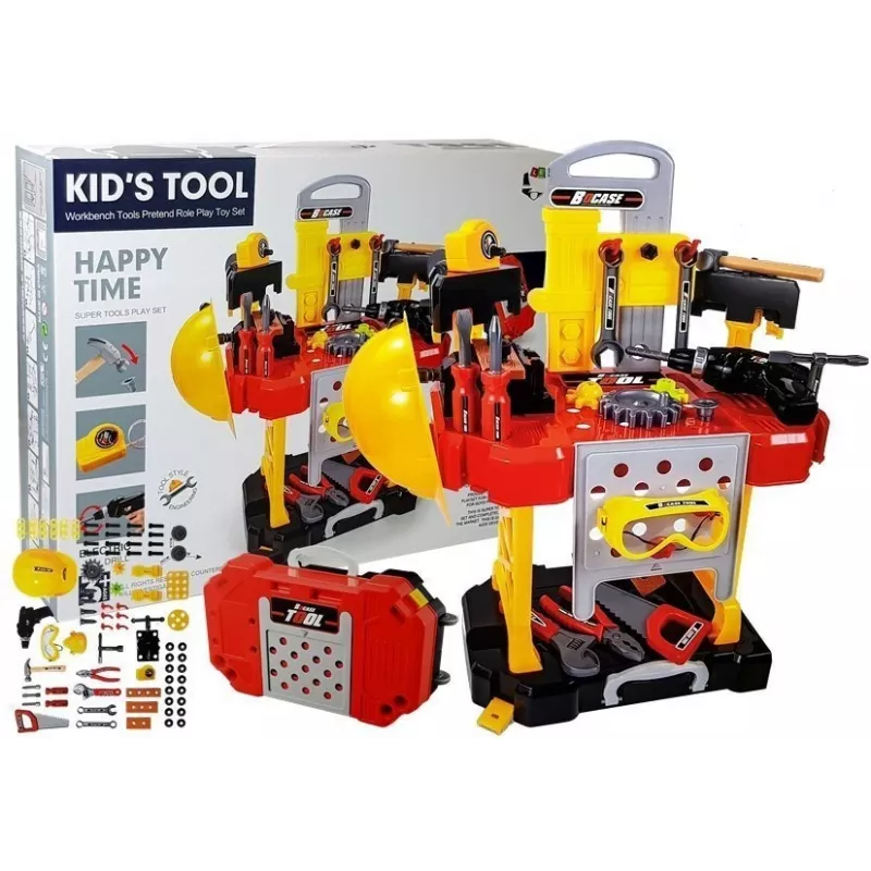 LEAN TOYS DIY sarja paristoille 3in1 salkkutyöpaja 85 osaa 56cm