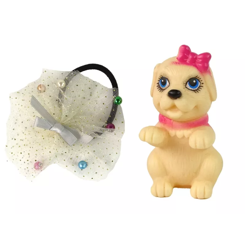 LEAN TOYS nukke lapsille Emily koiran kanssa pitkähiuksinen