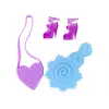 LEAN TOYS nukke pitkillä hiuksilla ja maalausmekolla