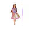LEAN TOYS nukke pitkillä hiuksilla ja maalausmekolla