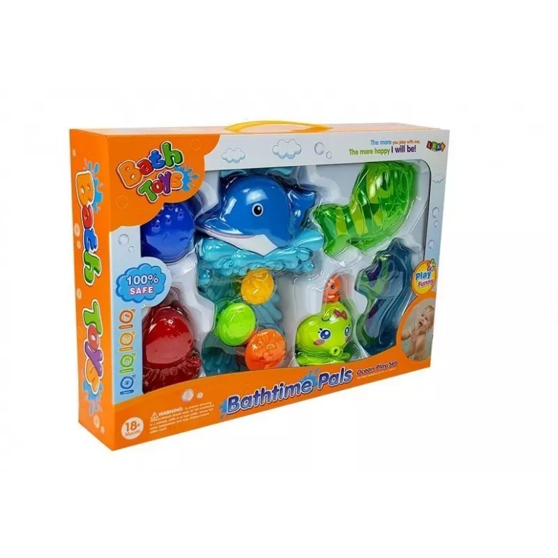 LEAN TOYS delfiini-kylpysetti merieläimet muovi vesiputous