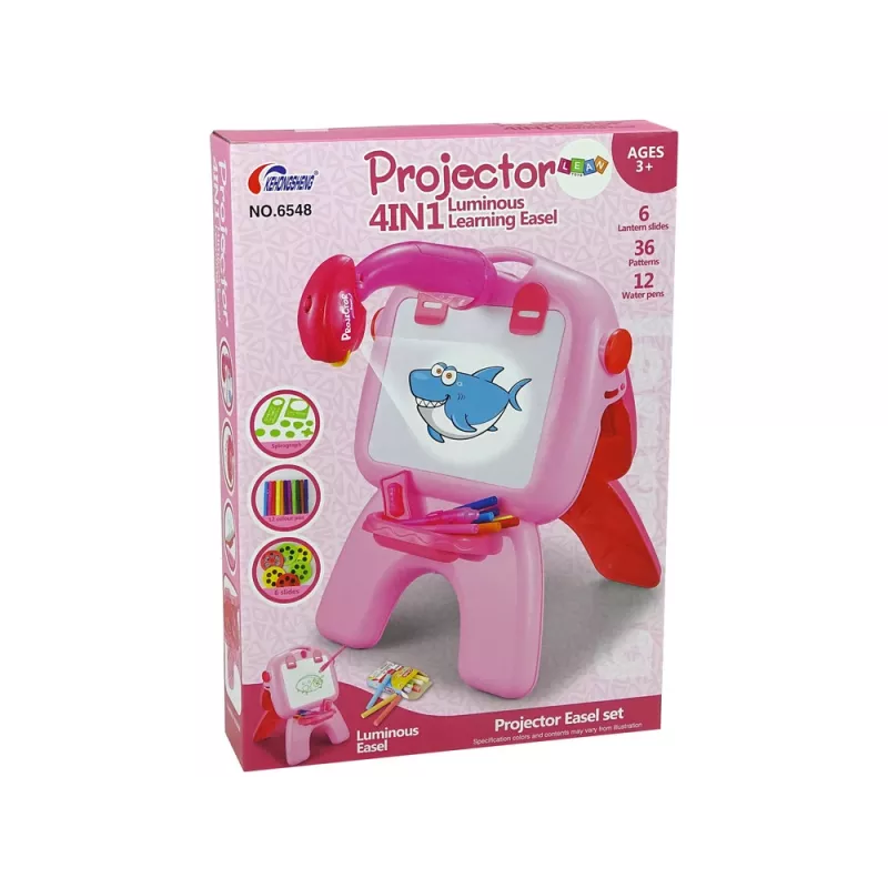 LEAN TOYS kaksipuolinen taulu liitukynät teline projektori kuvat pinkki