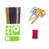 LEAN TOYS kaksipuolinen magneettinen liitutaulu sinisillä ja punaisilla malleilla