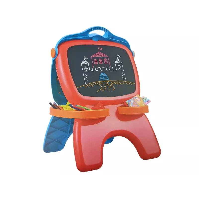 LEAN TOYS kaksipuolinen magneettinen liitutaulu sinisillä ja punaisilla malleilla