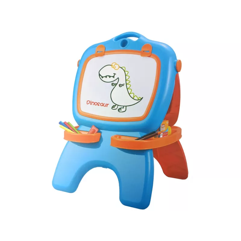 LEAN TOYS kaksipuolinen magneettinen liitutaulu sinisillä ja punaisilla malleilla