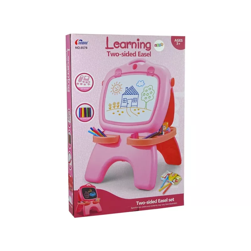 LEAN TOYS kaksipuolinen magneettinen liitutaulu pinkki mallit