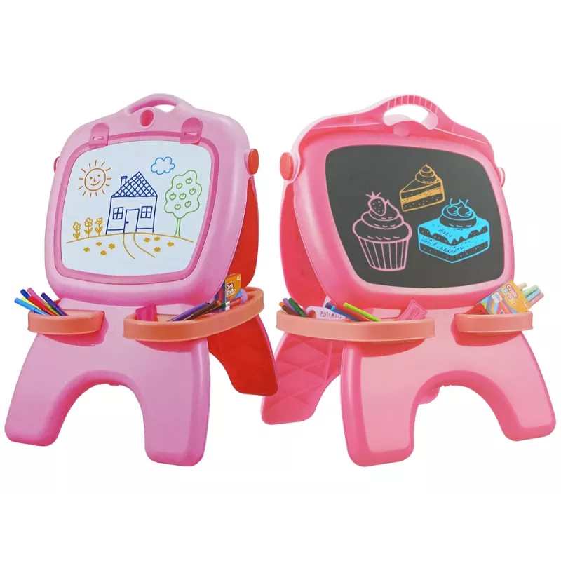 LEAN TOYS kaksipuolinen magneettinen liitutaulu pinkki mallit