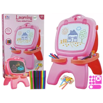 LEAN TOYS kaksipuolinen magneettinen liitutaulu pinkki mallit