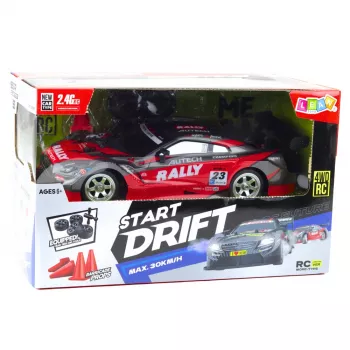 LEAN TOYS Drift Car Racing RC punainen musta 30km/h 1:16