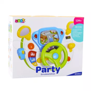 LEAN TOYS ajosimulaattori opetuksellinen ohjauspyörä interaktiivisilla äänillä ja valoilla