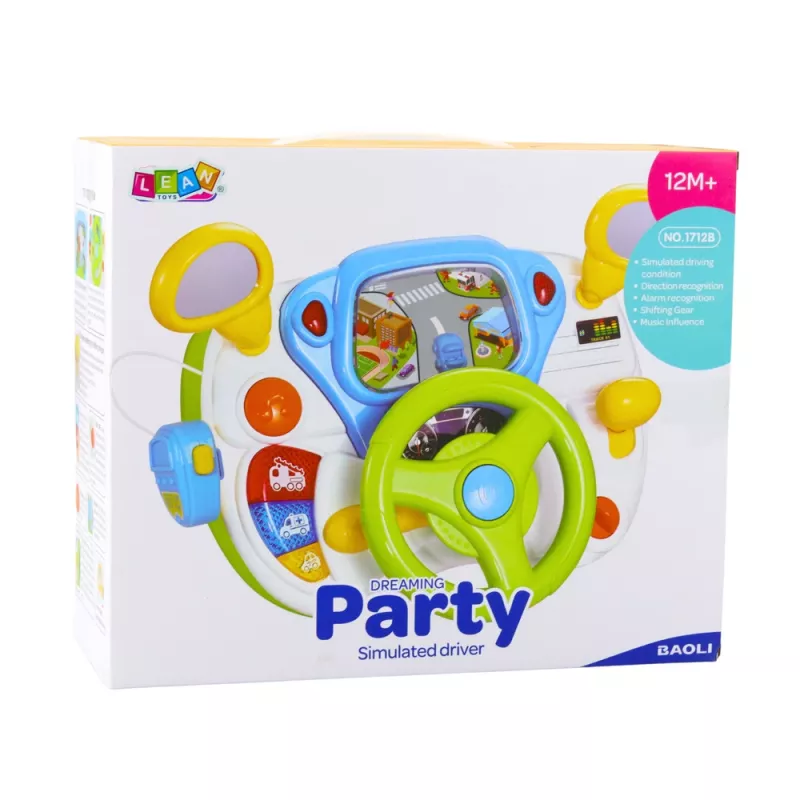 LEAN TOYS ajosimulaattori opetuksellinen ohjauspyörä interaktiivisilla äänillä ja valoilla