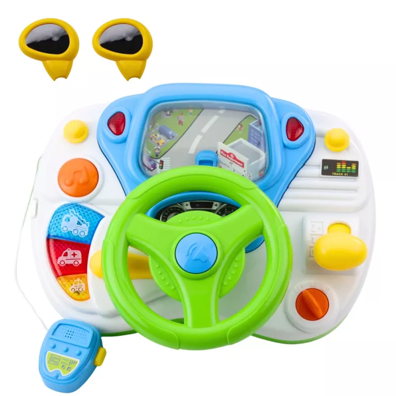 LEAN TOYS ajosimulaattori opetuksellinen ohjauspyörä interaktiivisilla äänillä ja valoilla