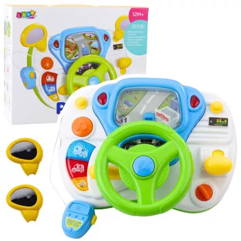 LEAN TOYS ajosimulaattori opetuksellinen ohjauspyörä interaktiivisilla äänillä ja valoilla