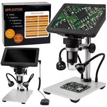 LEAN TOYS opetuksellinen digitaalimikroskooppi kauko-ohjaus johdollinen 1200X LCD 7 tuuman HD-kamera