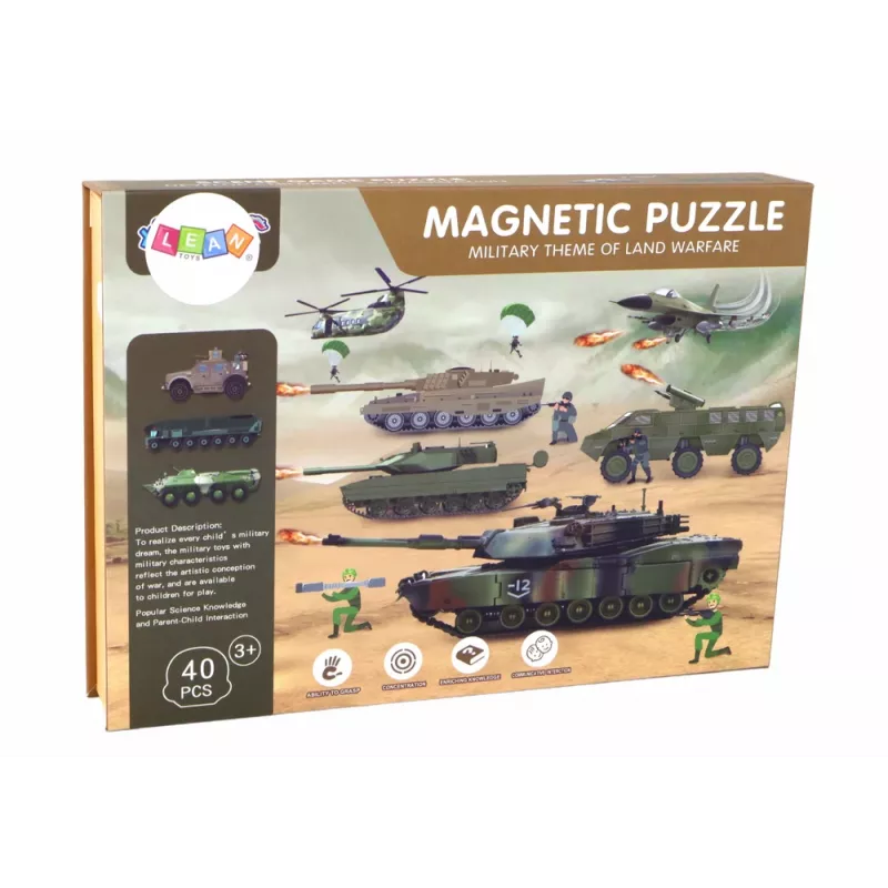 LEAN TOYS opetuksellinen magneettipalapelisarja - maasotateema
