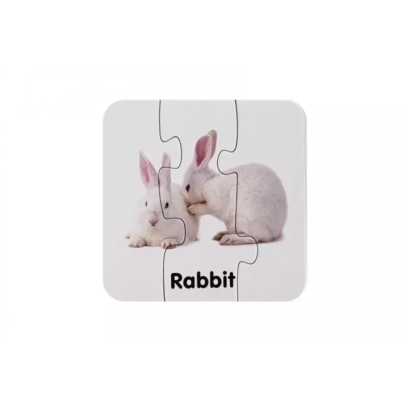 LEAN TOYS Educational Puzzle villieläimet palapeli 10 englanninkielistä liitäntää