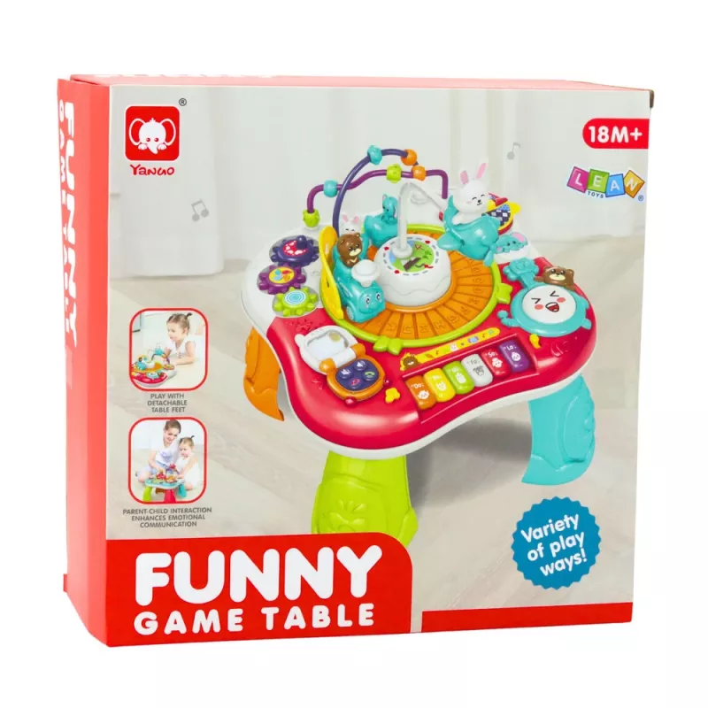LEAN TOYS oppimispöytä interaktiivinen musiikkipaneeli piano 2 in 1 punainen