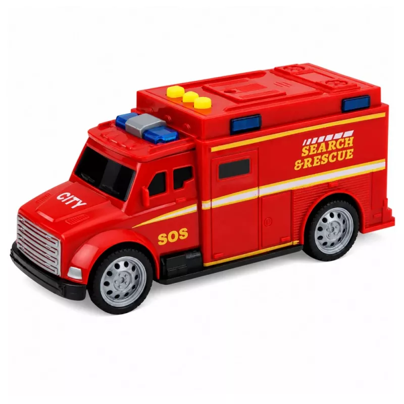 LEAN TOYS hälytysajoneuvo ambulanssi valo ääni punainen 1:32