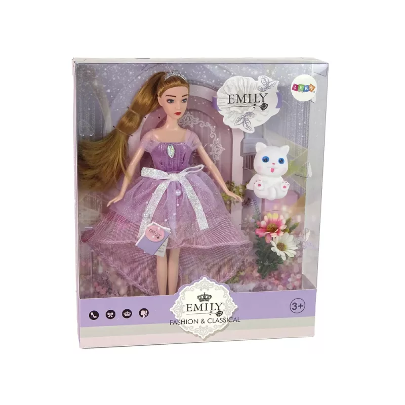 LEAN TOYS Emily pitkähiuksinen valkoinen kissa vauvanukke
