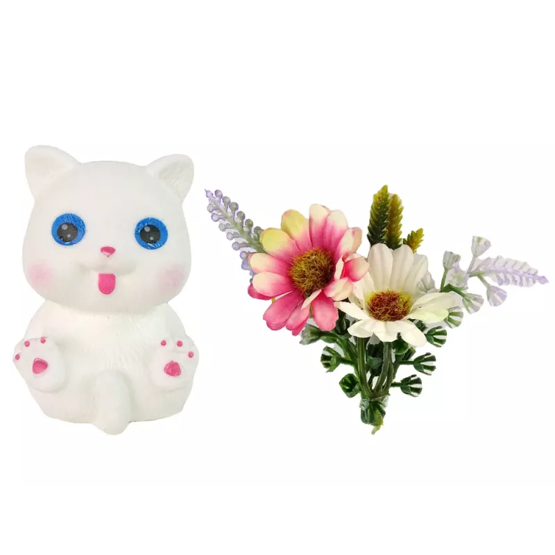 LEAN TOYS Emily pitkähiuksinen valkoinen kissa vauvanukke