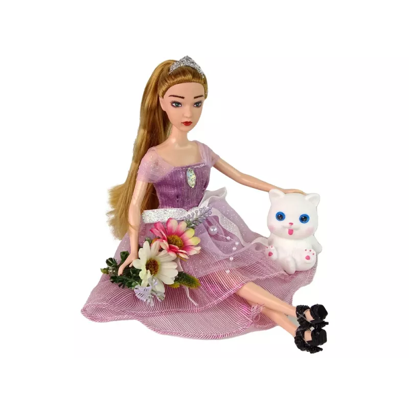 LEAN TOYS Emily pitkähiuksinen valkoinen kissa vauvanukke