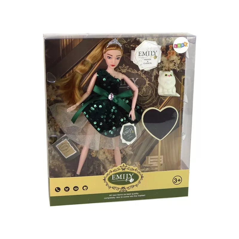 LEAN TOYS Emily puinen sydän valkoinen kissa vauvanukke