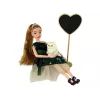 LEAN TOYS Emily puinen sydän valkoinen kissa vauvanukke
