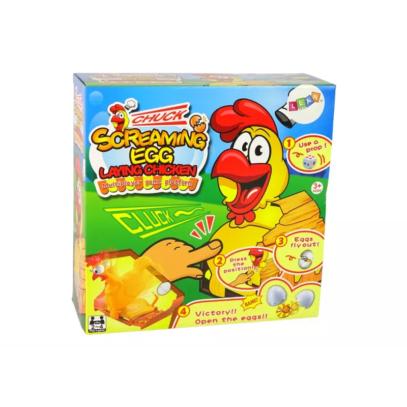 LEAN TOYS Family Arcade-peli Screaming Egg Squeaking Hen Popping Egg