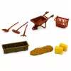 LEAN TOYS maatilasarja traktorilla, maatalousajoneuvoilla, eläimillä ja tarvikkeilla – 28-osainen leikkisarja