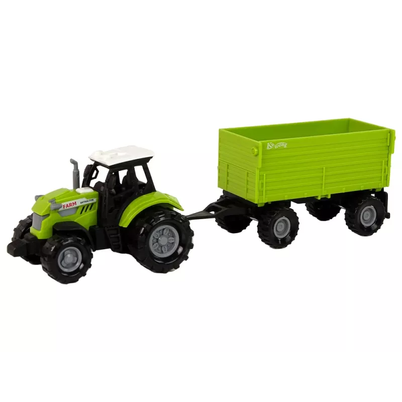 LEAN TOYS maatilatraktori perävaunulla valot äänet vihreä