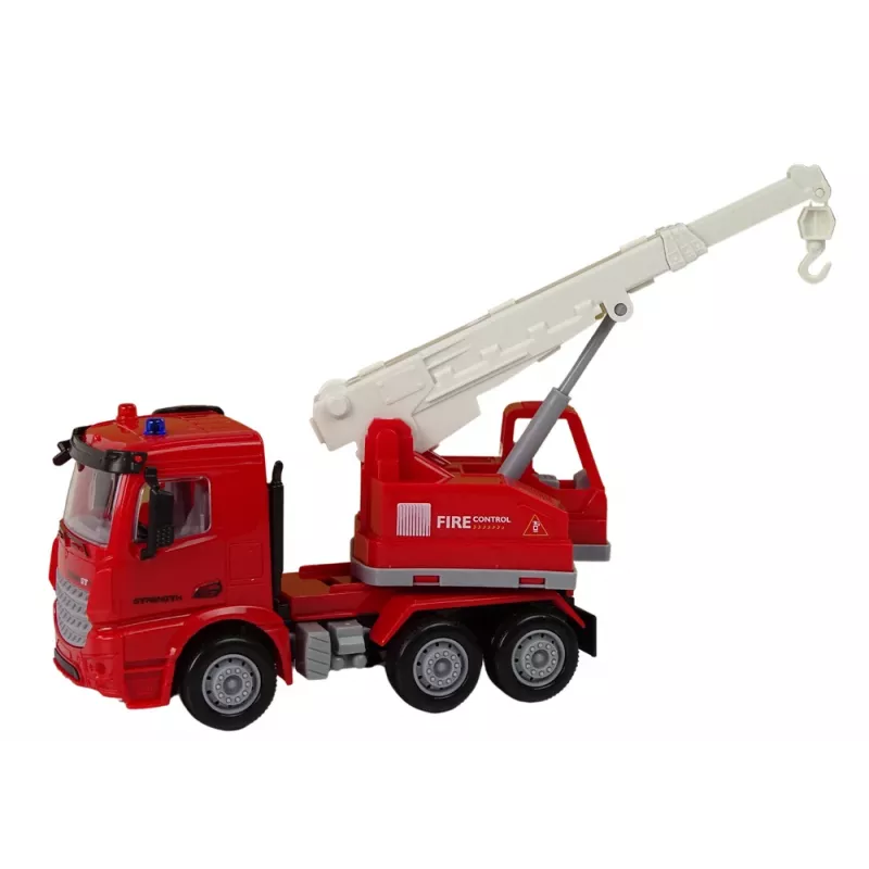 LEAN TOYS Palokalustosarja nosturilla, liikennemerkeillä ja palomiehellä